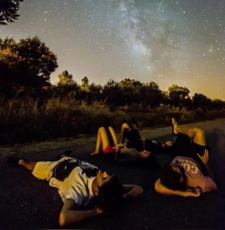 Guests under a starry night sky