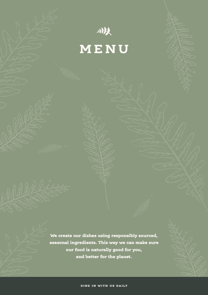 The Forest Holidays summer 2026 menu cover