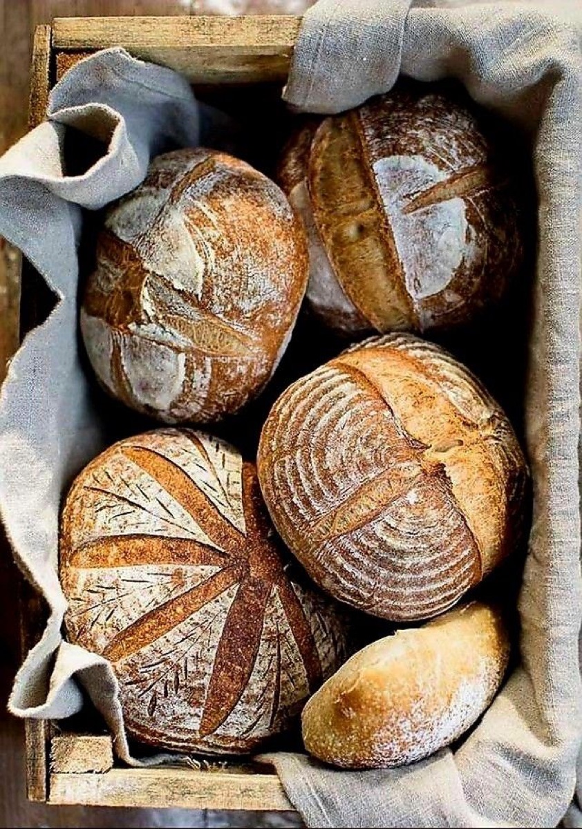 Fresh sourdough loaves