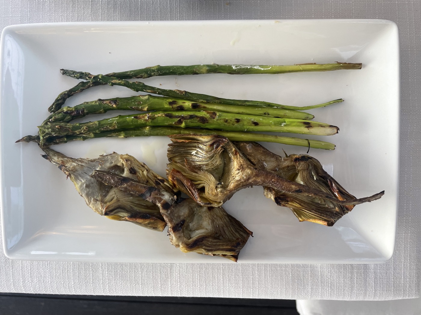 Artichoke and asparagus, grilled
