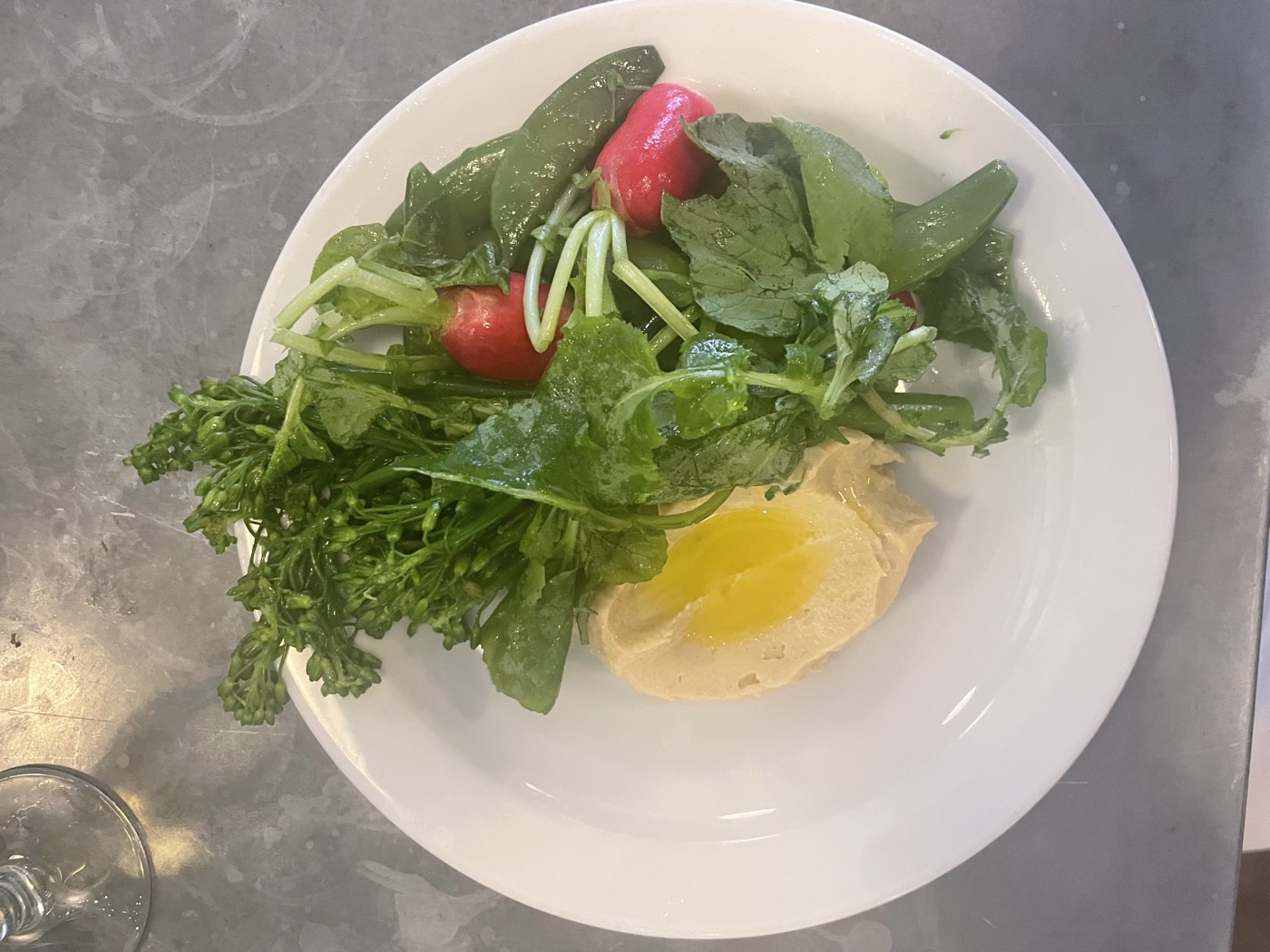 Greens and hummus