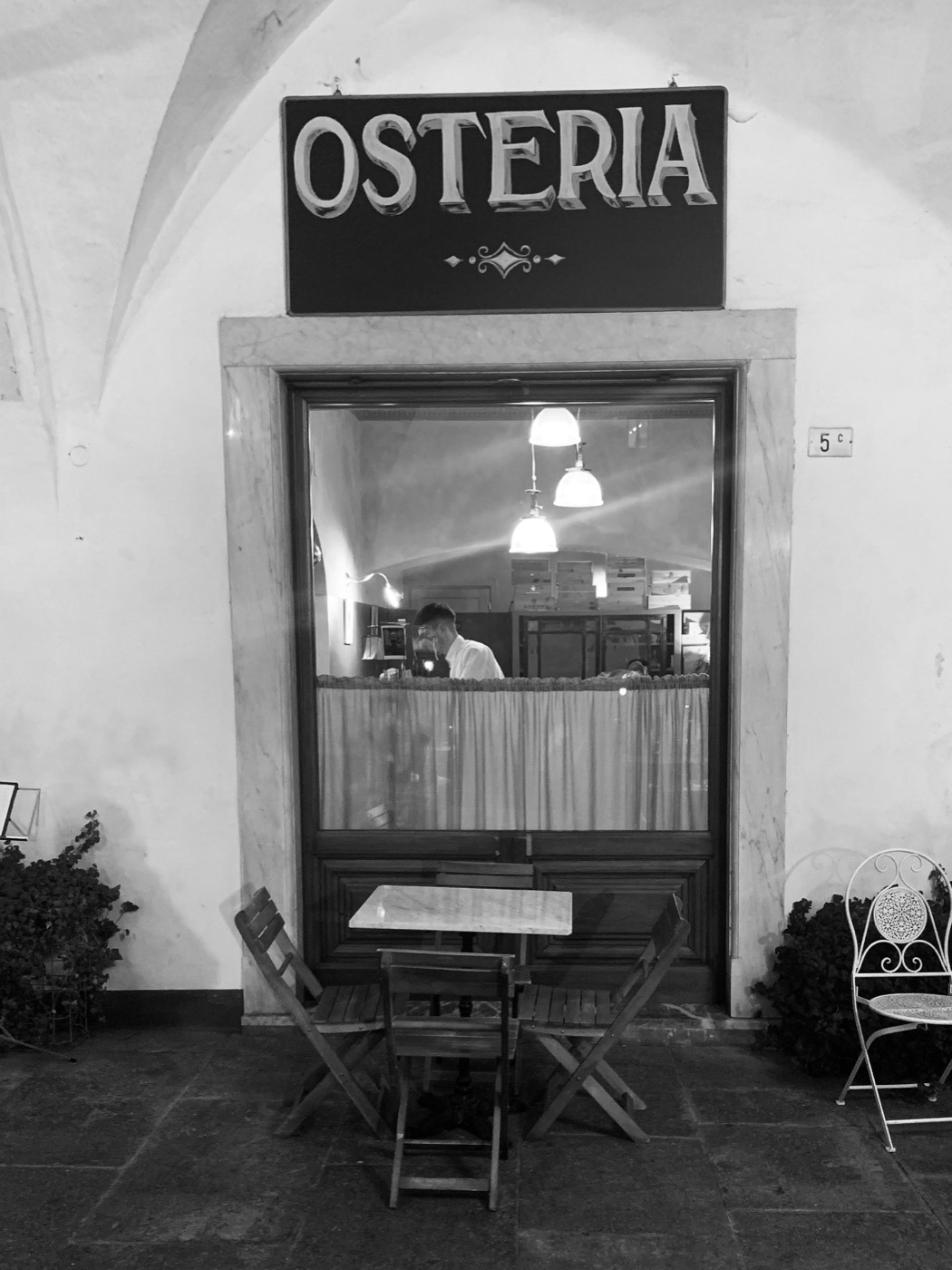 Osteria, after dark
